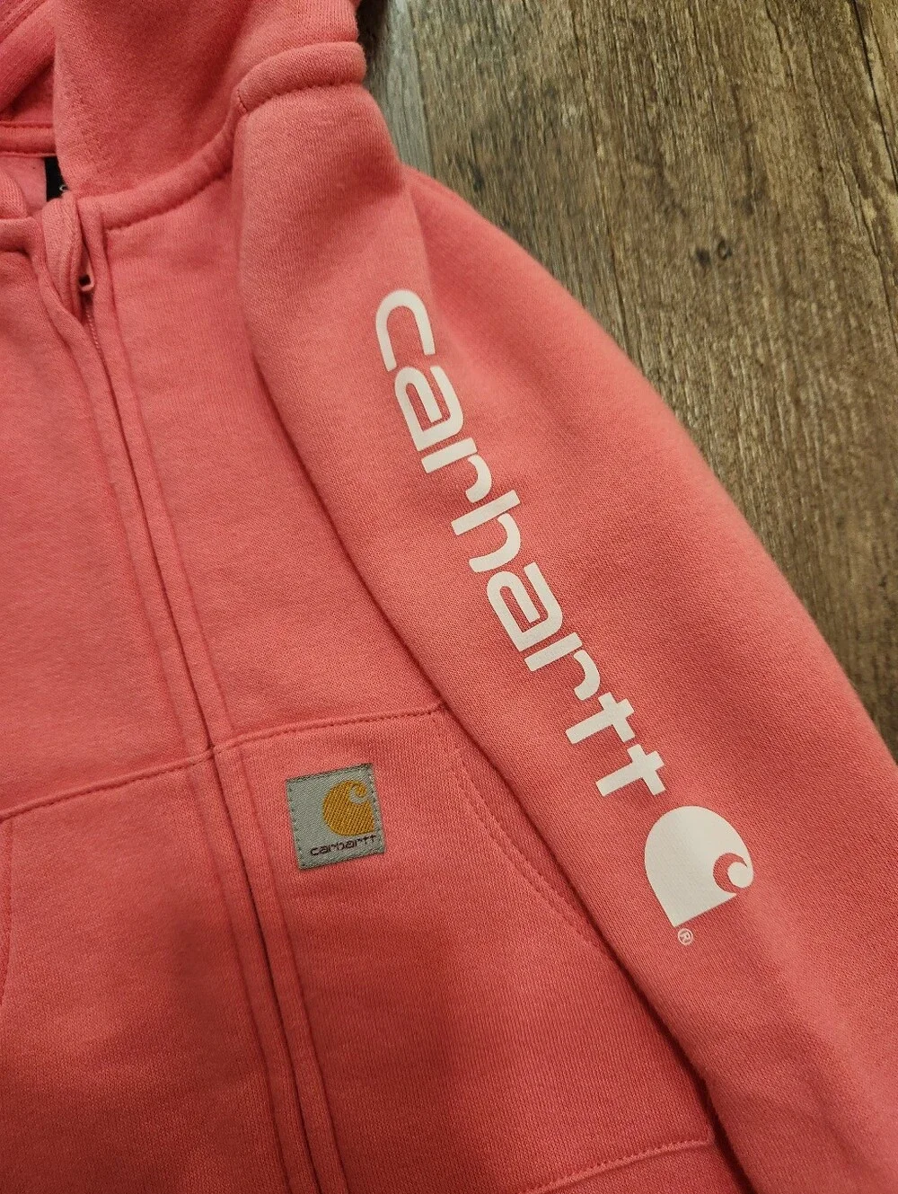 Pink Carhartt Zip-Up Hooded Fleece Coveralls